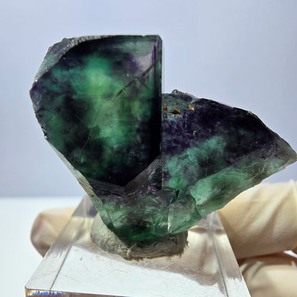 Phantom Fluorit Würfel Stufe, grün lila Okorusu, Namibia 34*32*20mm