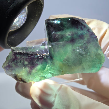 Phantom Fluorit Würfel Stufe, grün lila Okorusu, Namibia 34*32*20mm