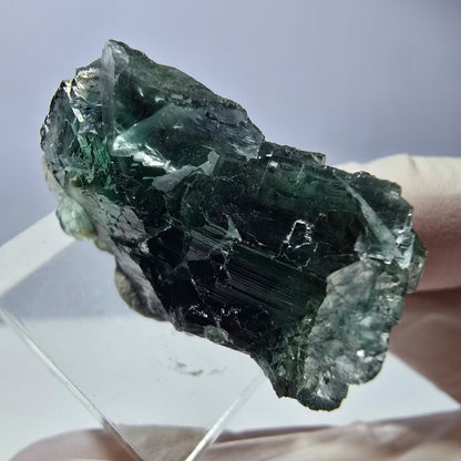 Spécimen de cube de fluorite fantôme, vert violet, Okorusu, Namibie, 36 x 25 x 15 mm 