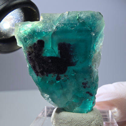 Phantom Fluorit Würfel Stufe, grün lila Okorusu, Namibia 37*30*16mm