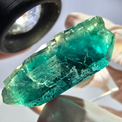 Phantom Fluorit Würfel Stufe, grün lila Okorusu, Namibia 37*30*16mm