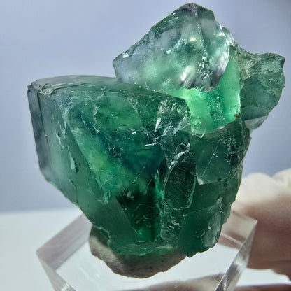 Seltene Phantom Fluorit Würfel Stufe, grün Okorusu, Namibia 40*28*20mm
