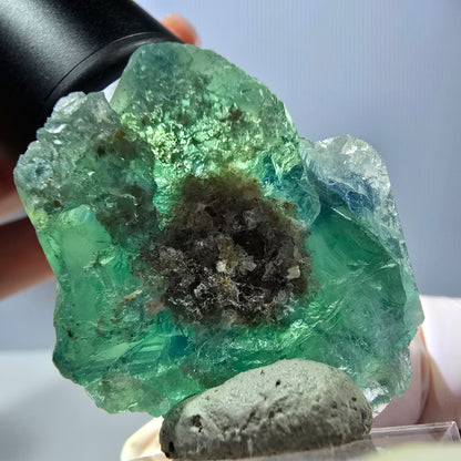 Seltene Phantom Fluorit Würfel Stufe, grün Okorusu, Namibia 41*37+21mm
