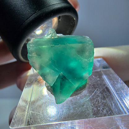 Seltene Phantom Fluorit Würfel Stufe, grün Okorusu, Namibia 17*16*16mm