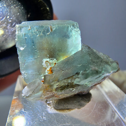 Seltene Phantom Fluorit Würfel Stufe, grün Okorusu, Namibia 22*19*18mm