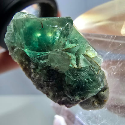 Seltene Phantom Fluorit Würfel Stufe, grün Okorusu, Namibia 25*14*12mm