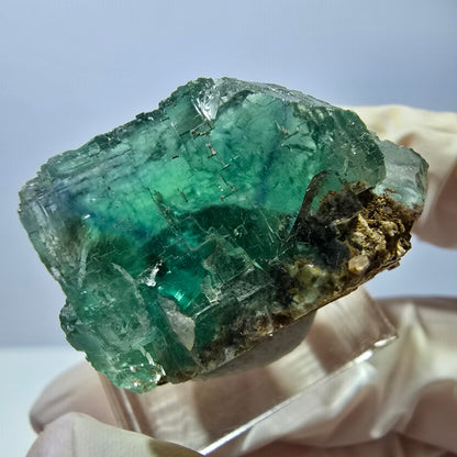 Seltene Phantom Fluorit Würfel Stufe, grün Okorusu, Namibia 34*21*21mm