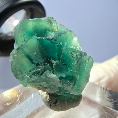 Seltene Phantom Fluorit Würfel Stufe, grün Okorusu, Namibia 22*21*13mm