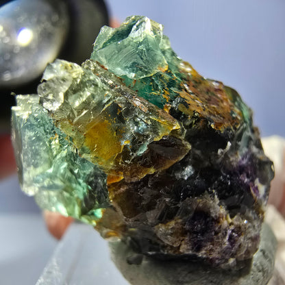 Seltene Phantom Fluorit Würfel Stufe, grün Okorusu, Namibia 27*23*20mm