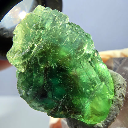 Seltene Phantom Fluorit Würfel Stufe, grün Okorusu, Namibia 28*26*19mm