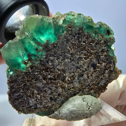 Seltene Phantom Fluorit Würfel Stufe, grün Okorusu, Namibia 41*34*20mm