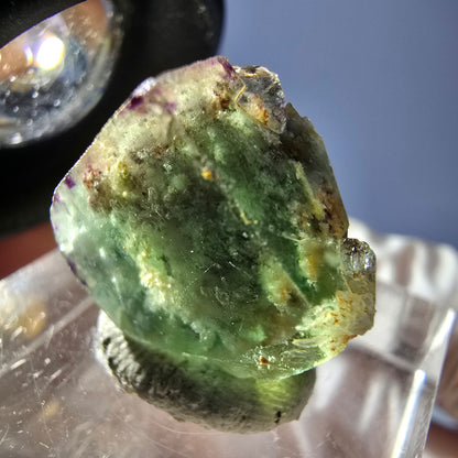 Cube de fluorite fantôme transparente parquetée, vert Okorusu, Namibie 15 x 14 x 12 mm 