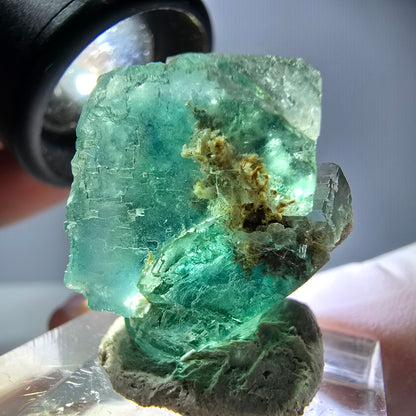 Klarer Phantom Fluorit Würfel parkettiert, grün Okorusu, Namibia 24*21*18mm