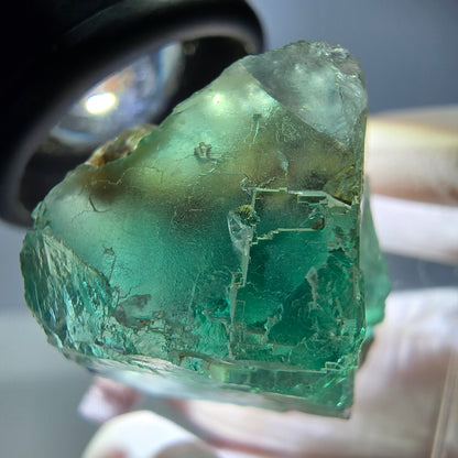 Klarer Phantom Fluorit Würfel parkettiert, grün Okorusu, Namibia 24*21*18mm