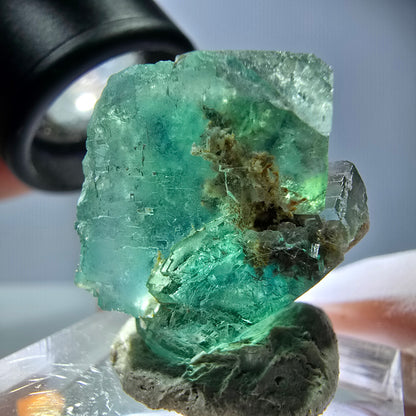 Klarer Phantom Fluorit Würfel parkettiert, grün Okorusu, Namibia 24*21*18mm