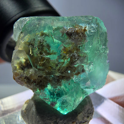 Klarer Phantom Fluorit Würfel parkettiert, grün Okorusu, Namibia 24*21*18mm