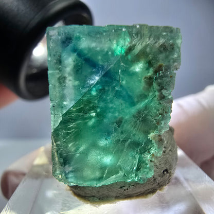 Klarer Phantom Fluorit Würfel parkettiert, grün Okorusu, Namibia 21*20*16mm