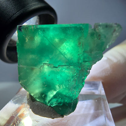 Klarer Phantom Fluorit Würfel parkettiert, grün Okorusu, Namibia 22*21*19mm