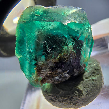 Klarer Phantom Fluorit Würfel parkettiert, grün Okorusu, Namibia 17*15*12mm