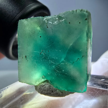 Klarer Phantom Fluorit Würfel parkettiert, grün Okorusu, Namibia 20*18*11mm