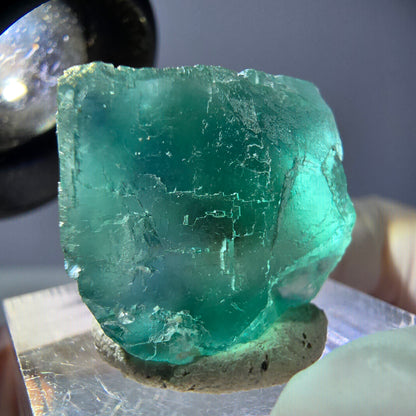 Klarer Phantom Fluorit Würfel parkettiert, grün Okorusu, Namibia 21*20*19mm