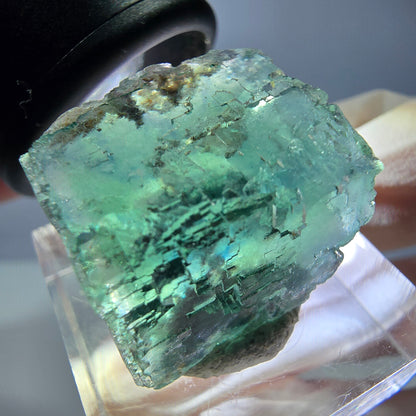 Klarer Phantom Fluorit Würfel parkettiert, grün Okorusu, Namibia 21*18*17mm
