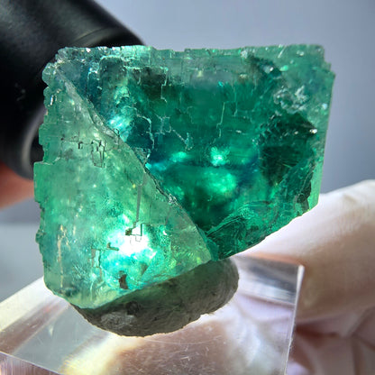 Klarer Phantom Fluorit Würfel parkettiert, grün Okorusu, Namibia 26*25*25mm