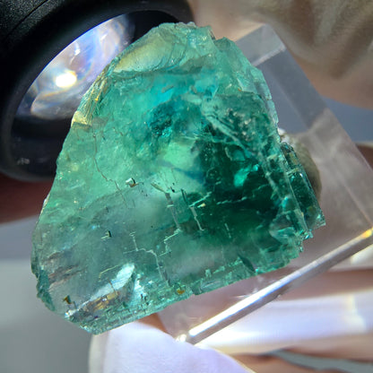 Klarer Phantom Fluorit Würfel parkettiert, grün Okorusu, Namibia 23*20*20mm
