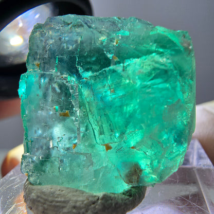 Klarer Phantom Fluorit Würfel parkettiert, grün Okorusu, Namibia 23*20*20mm