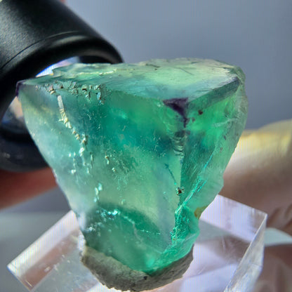 Cube de fluorite fantôme parqueté, zonal, vert violet Okorusu, Namibie 27*27*20mm 