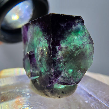 Phantom Fluorit Würfel parkettiert, zonal, grün lila Okorusu, Namibia 20*18*15mm
