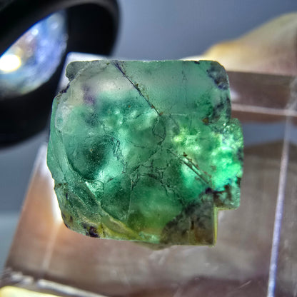 Phantom Fluorit Würfel parkettiert, grün lila Okorusu, Namibia 12*12*12mm