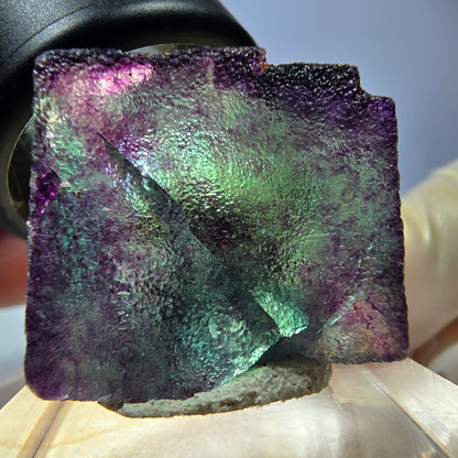Phantom Fluorit Würfel parkettiert, grün lila Okorusu, Namibia 23*22*20mm