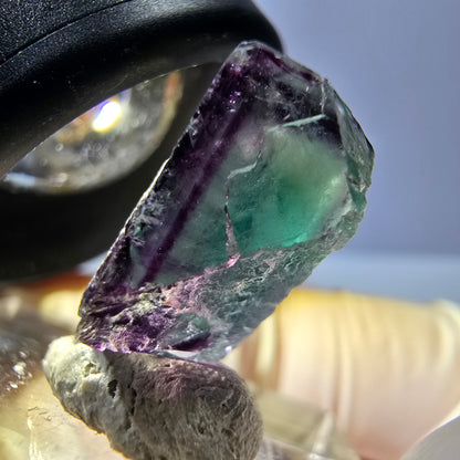 Phantom Fluorit Würfel parkettiert, grün lila Okorusu, Namibia 19*17*9mm