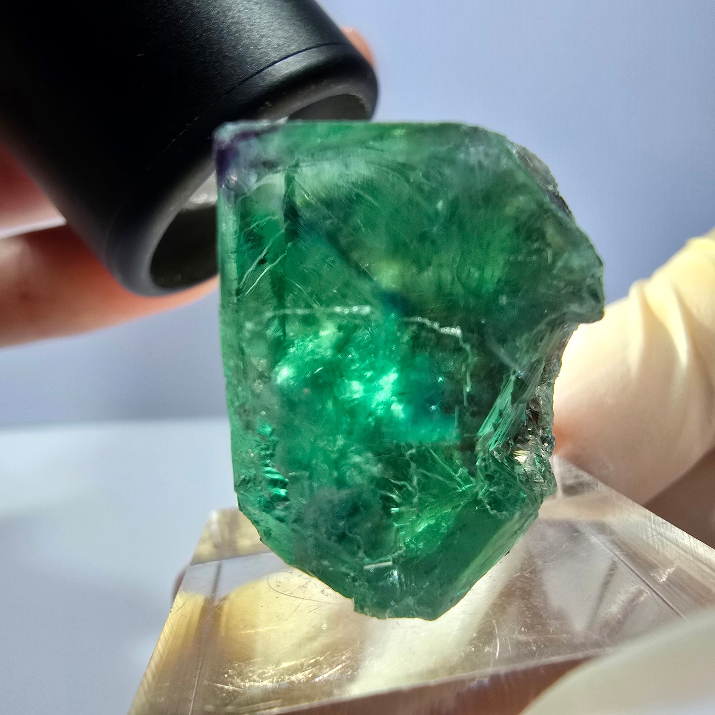 Phantom Fluorit Würfel parkettiert, grün lila Okorusu, Namibia 26*23*17mm