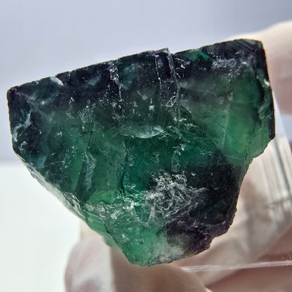 Cube de fluorite fantôme parqueté, vert violet Okorusu, Namibie 22*20*17mm 
