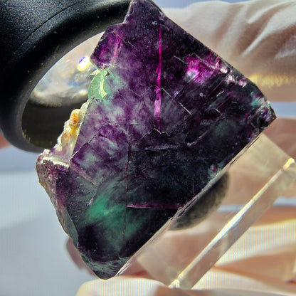 Phantom Fluorit Würfel parkettiert, grün lila Okorusu, Namibia 24*21*20mm