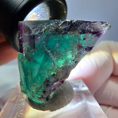 Phantom Fluorit Würfel parkettiert, grün lila Okorusu, Namibia 25*23*20mm
