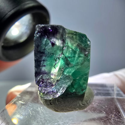 Phantom Fluorit Würfel parkettiert, grün lila Okorusu, Namibia 19*16*11mm