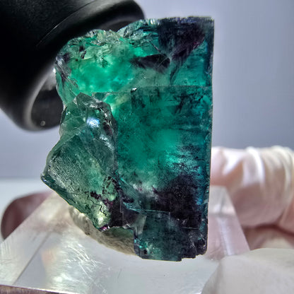 Phantom Fluorite cube parquetted, green purple Okorusu, Namibia 23*22*17mm 