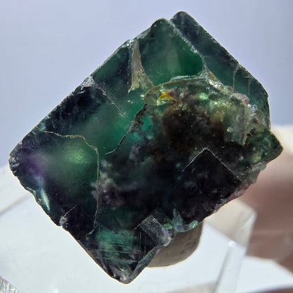 Phantom Fluorite cube parquetted, green purple Okorusu, Namibia 19*19*16mm 