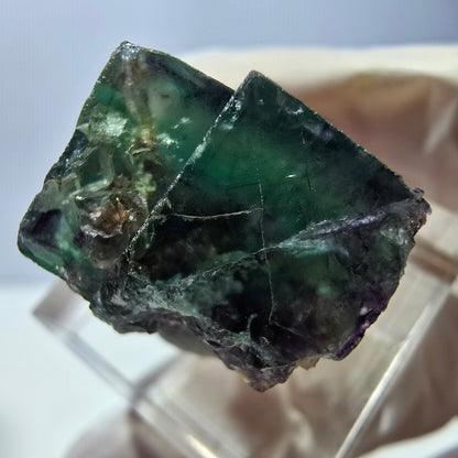 Phantom Fluorite cube parquetted, green purple Okorusu, Namibia 19*19*16mm 