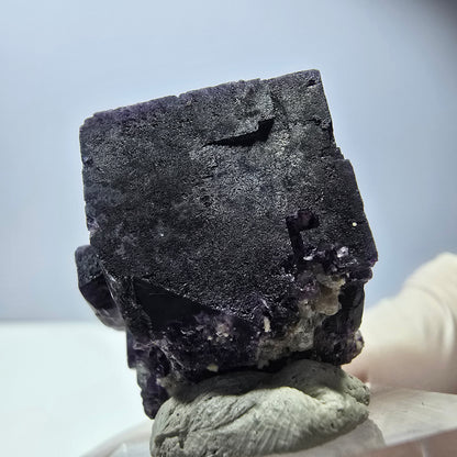 Phantom Fluorite cube parquetted, green purple Okorusu, Namibia 26*24*22mm 