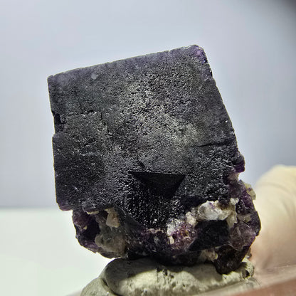 Phantom Fluorite cube parquetted, green purple Okorusu, Namibia 26*24*22mm 