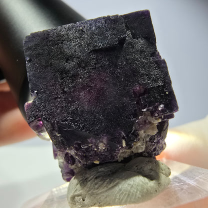 Phantom Fluorite cube parquetted, green purple Okorusu, Namibia 26*24*22mm 