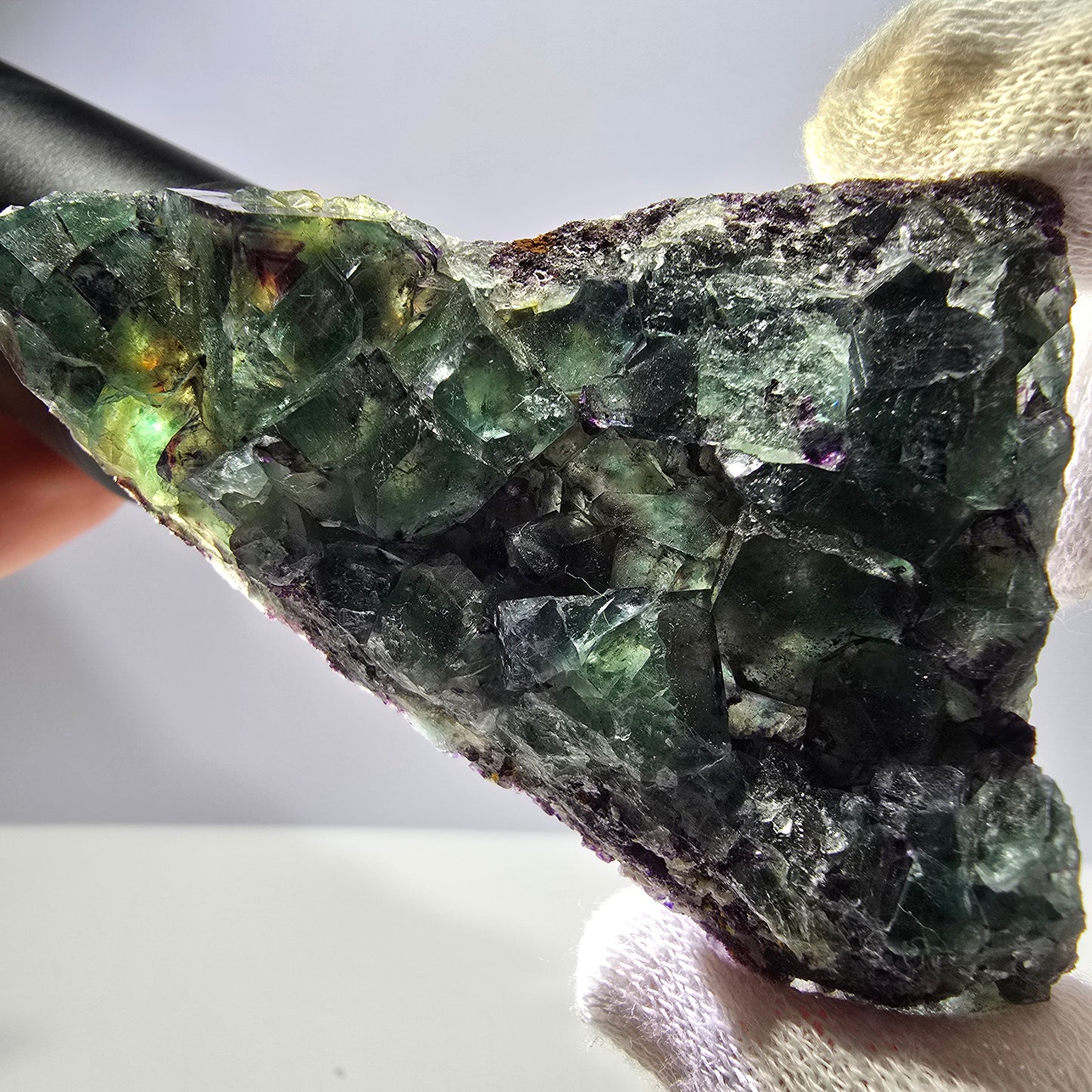 Phantom Fluorit Würfel Stufe grün lila zonal Okorusu Namibia 82*48*15mm