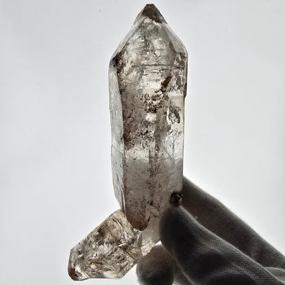 Sceptre XL Enhydro Squelette Quartz Fumé DT 3x Bulle Valentine Pocket Gob. Namibie 146 x 69 x 42 mm 