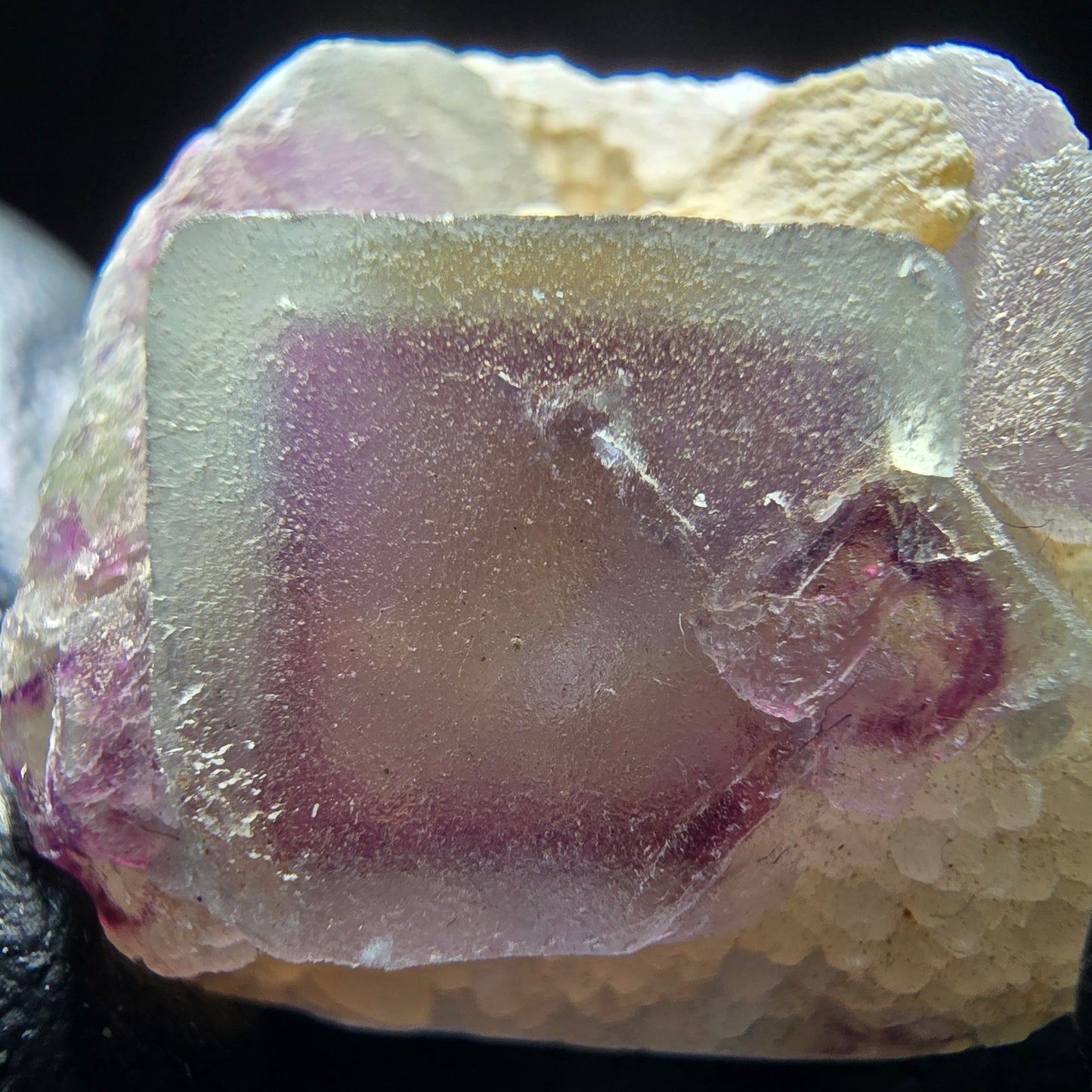 Phantom Fluorite Cube on Quartz Cluster purple green Omehane, Namibia 32*30*18mm