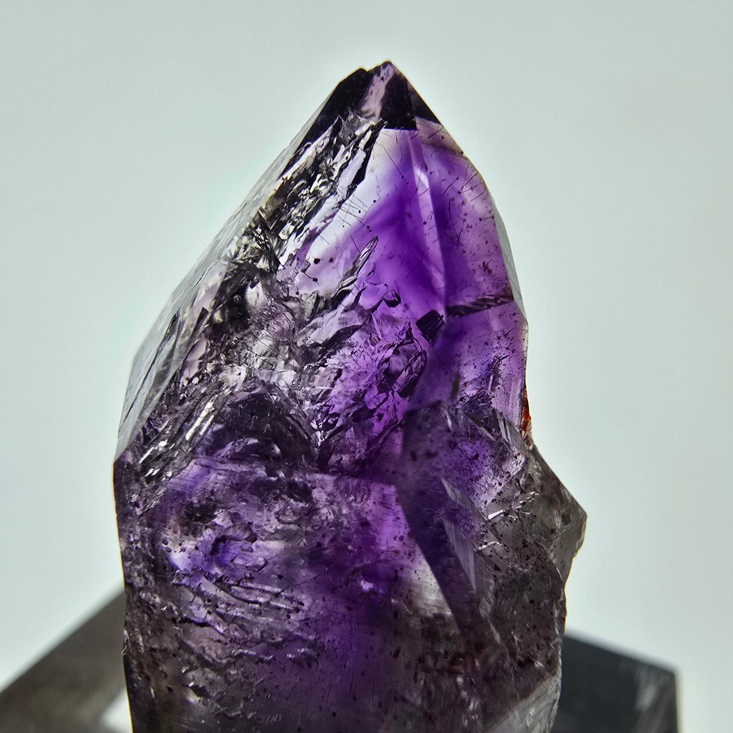Pointe de sceptre d'améthyste fantôme Enhydro, 1x Bubble Brandberg, Namibie 27 x 17 x 11 mm 