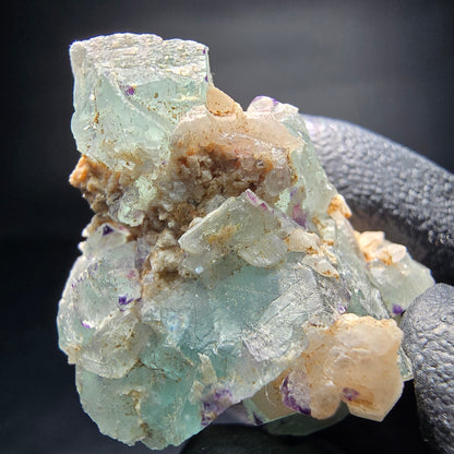 Zonare Fluorite cube vert violet quartz spécimen Omehane, Namibie 34*26*21mm collection